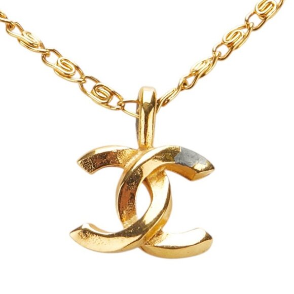 CHANEL Authentic Vintage Gold Logo Necklace - Picture 2 of 9